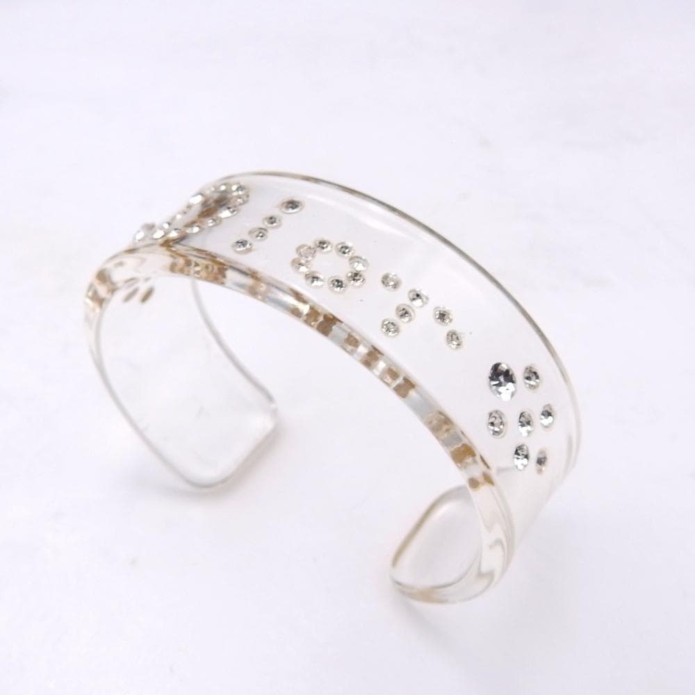 Christian Dior ラインストーン バングル ロゴ プラスチック