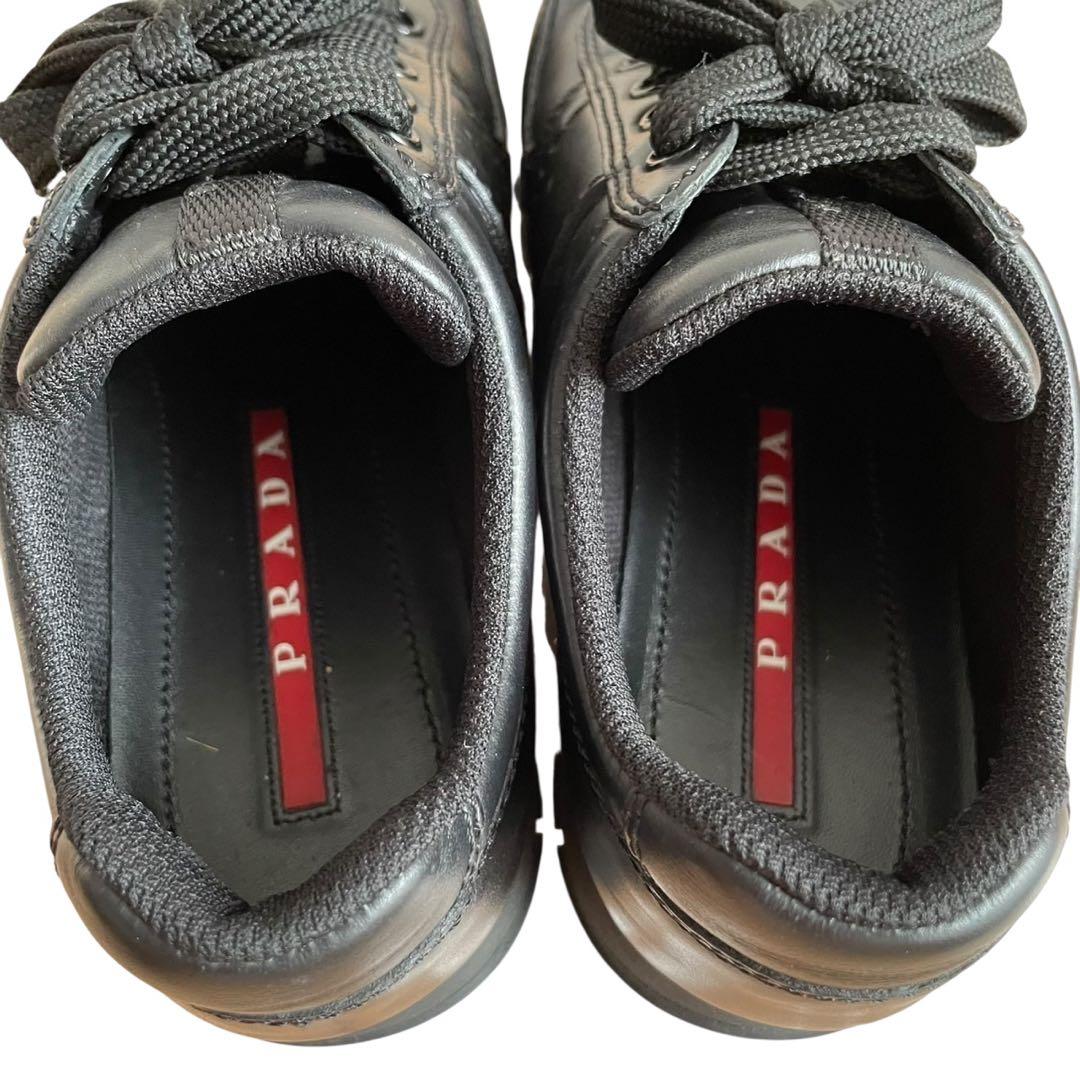 未使用級✨　PRADA SPORT スニーカー　レザー　黒　22.5相当