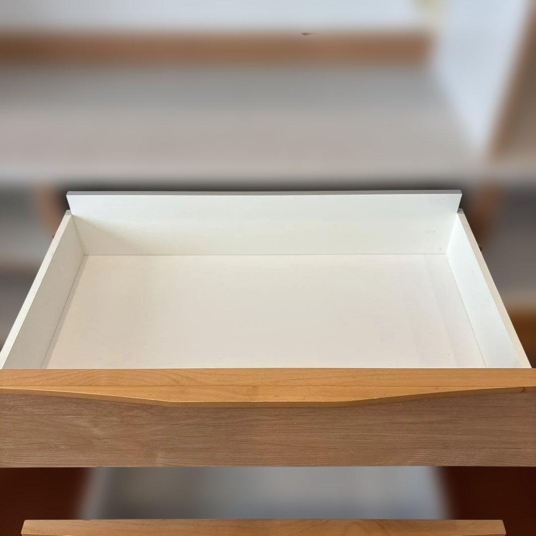 美品！堀田木工オープン食器棚ナチュラル木目調 食器棚 強化ガラス扉