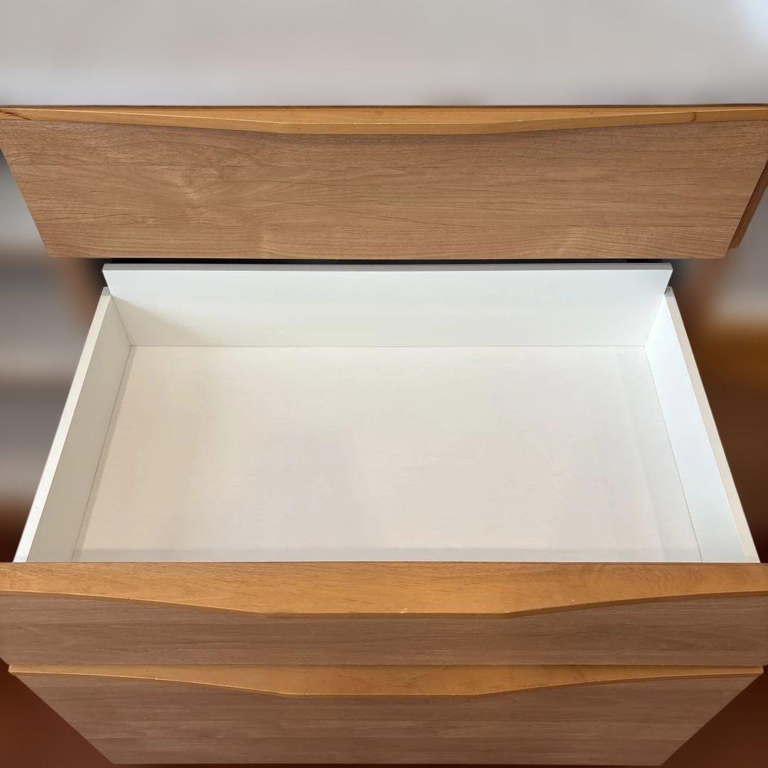 美品！堀田木工オープン食器棚ナチュラル木目調 食器棚 強化ガラス扉