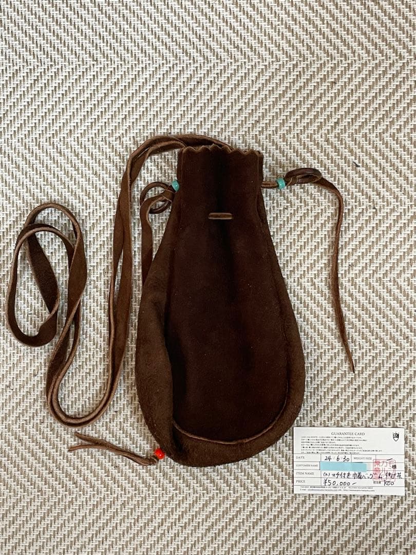 ゴローズ　マチ付き巾着バッグL 焦茶