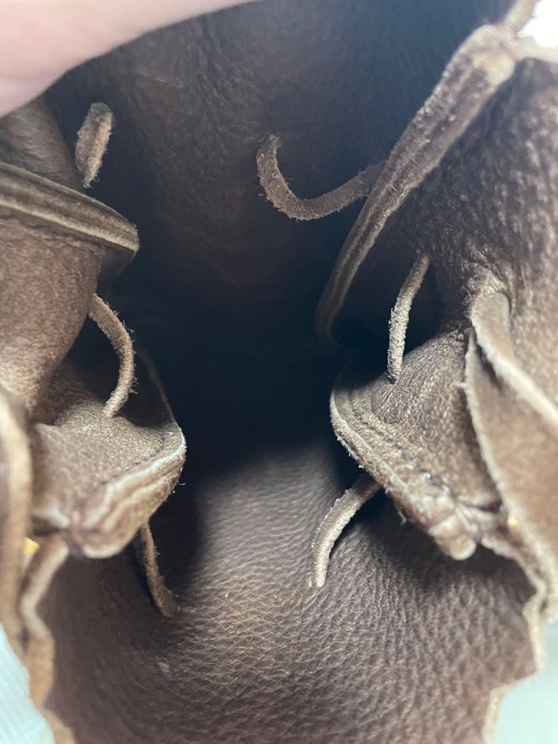 ゴローズ　マチ付き巾着バッグL 焦茶