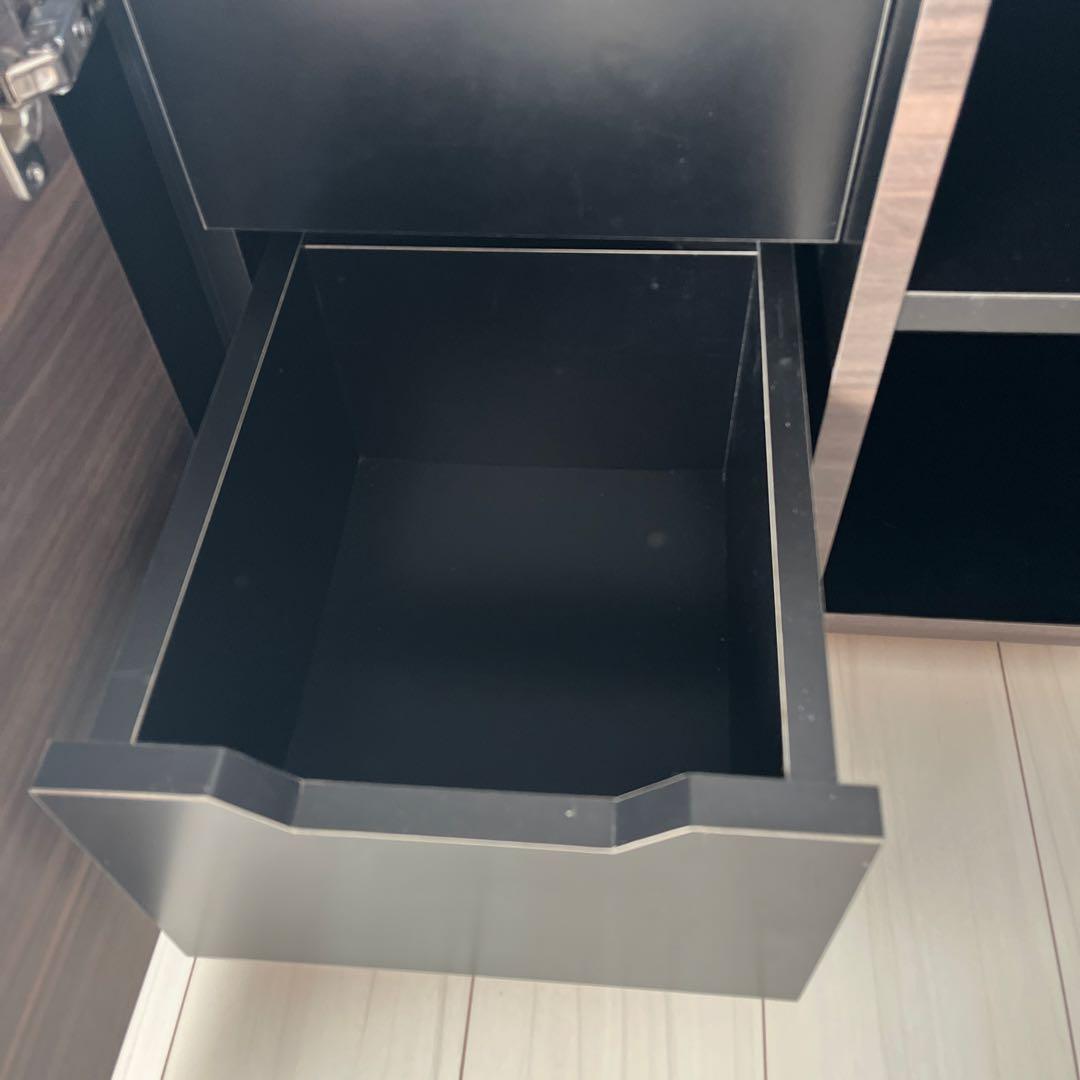 ダークブラウン 木製 テレビボード ガラス扉付き　フルオーダー　日本製