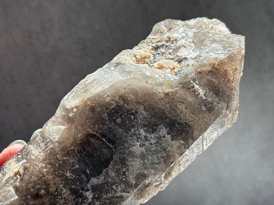 《ブラジル産＊スモーキーエレスチャル＊水入りダブルポイント》