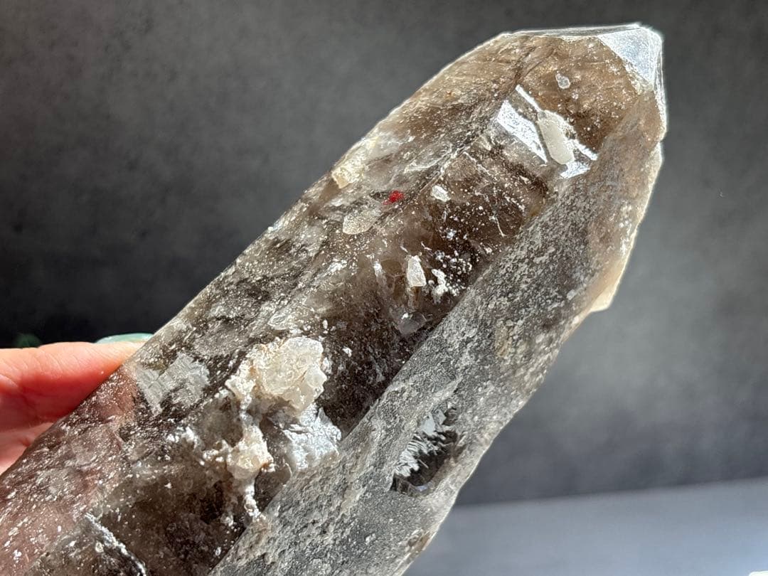 《ブラジル産＊スモーキーエレスチャル＊水入りダブルポイント》