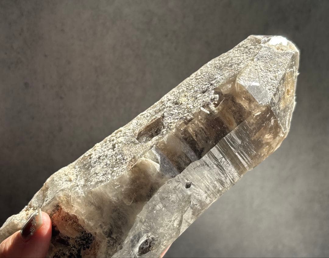 《ブラジル産＊スモーキーエレスチャル＊水入りダブルポイント》