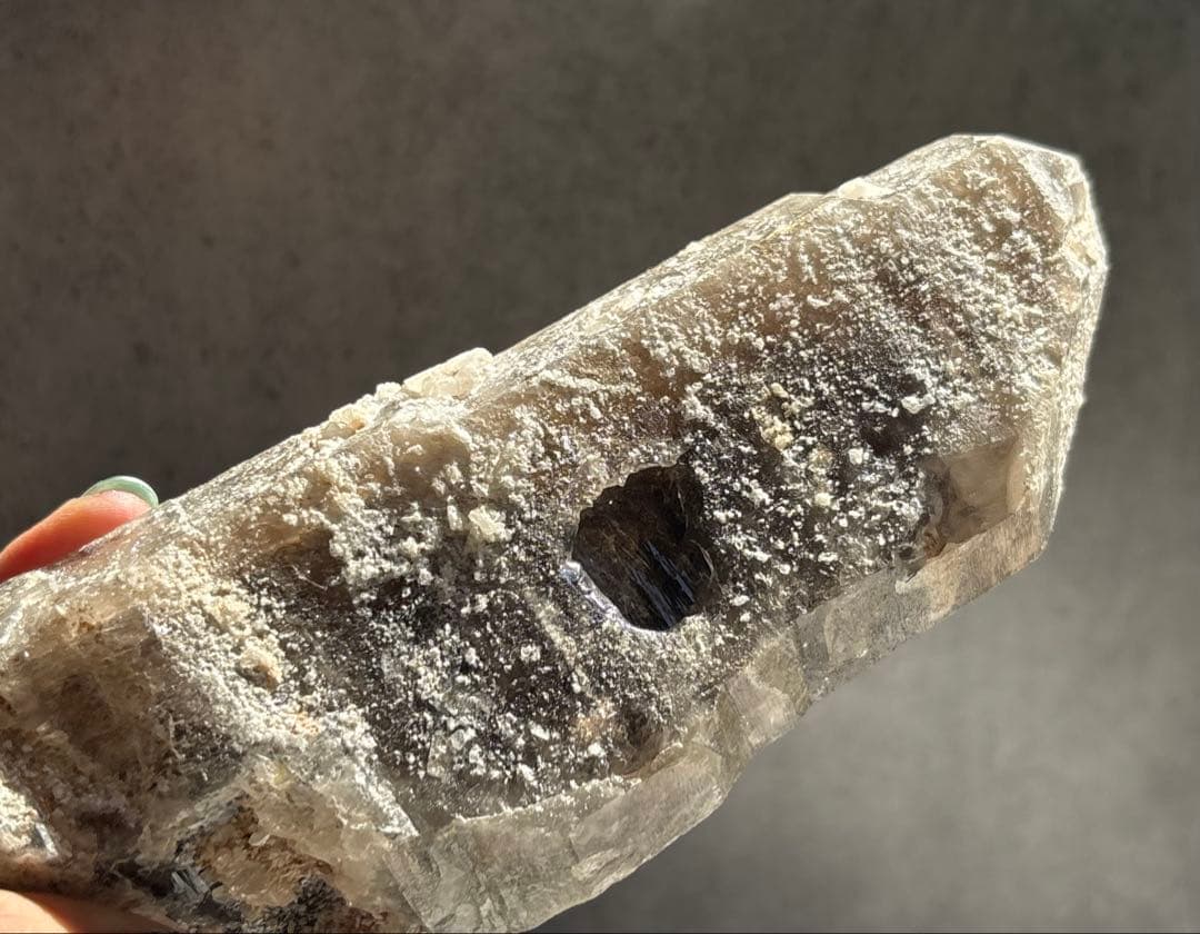 《ブラジル産＊スモーキーエレスチャル＊水入りダブルポイント》