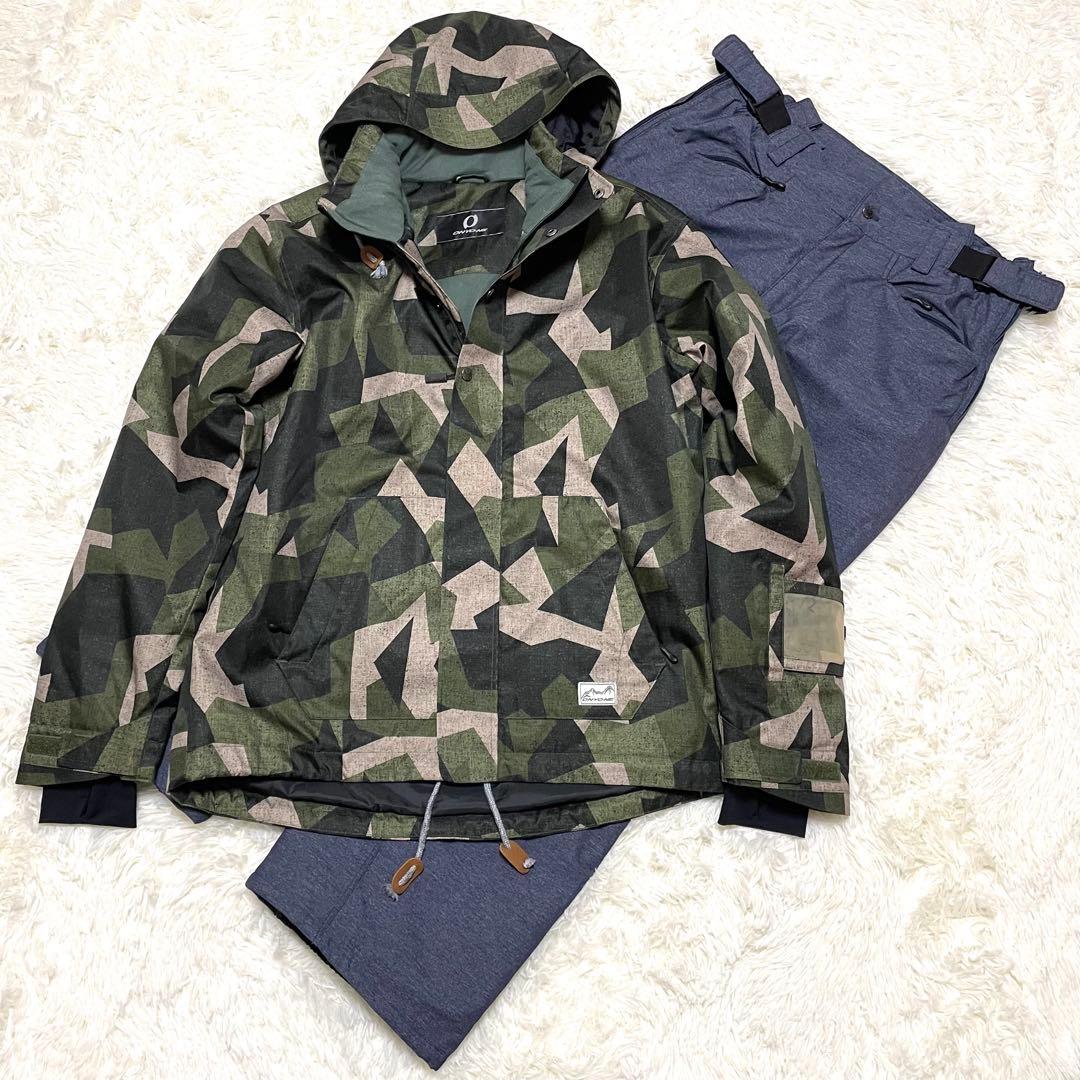 【美品】 オンヨネ 迷彩スキーウェア 上下 中綿 メンズ 2L 180cm