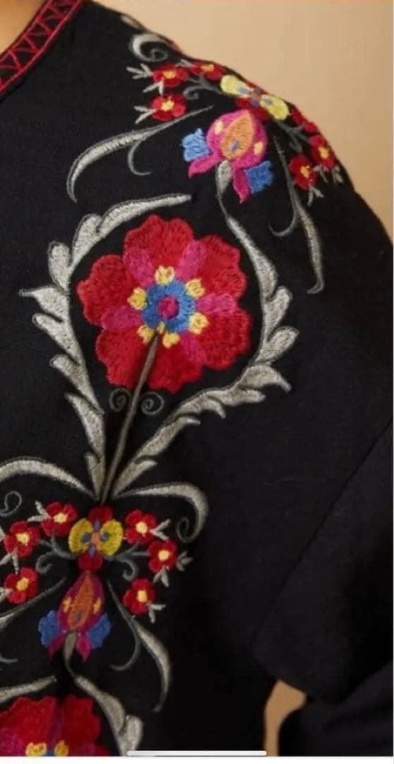 Freada/フリーダ インド刺繍花柄ガウン