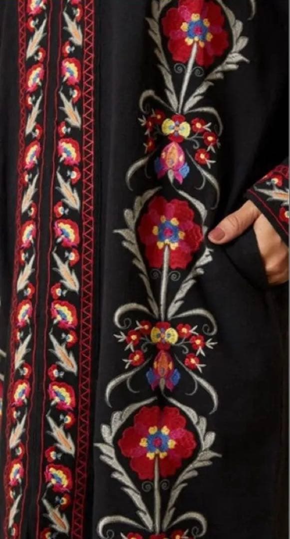 Freada/フリーダ インド刺繍花柄ガウン