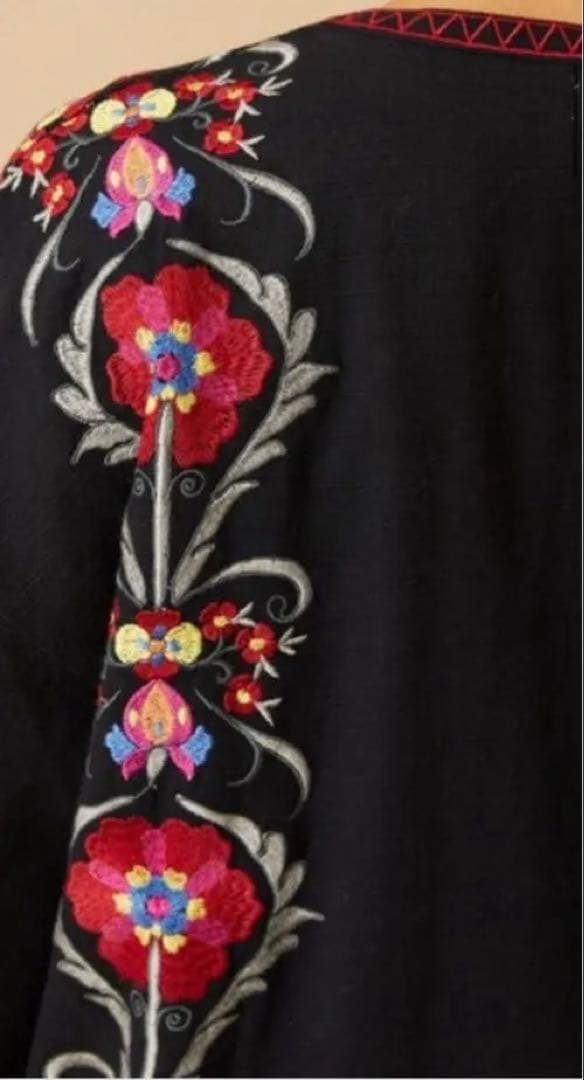 Freada/フリーダ インド刺繍花柄ガウン