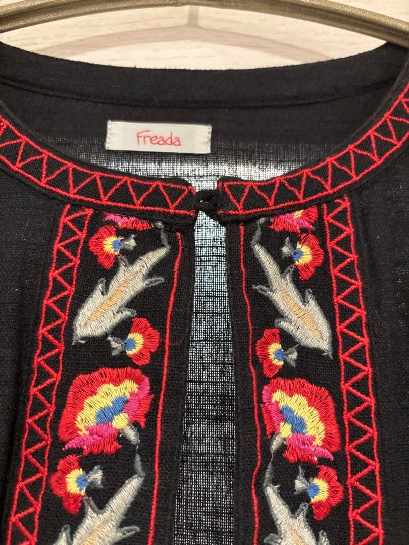 Freada/フリーダ インド刺繍花柄ガウン