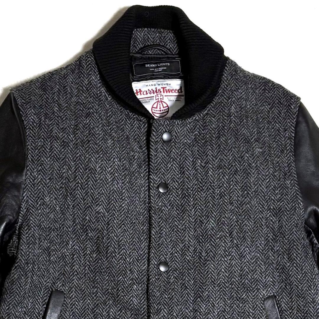 極美品✨️ BEAMS × Harris Tweed スタジャン レザー ウール