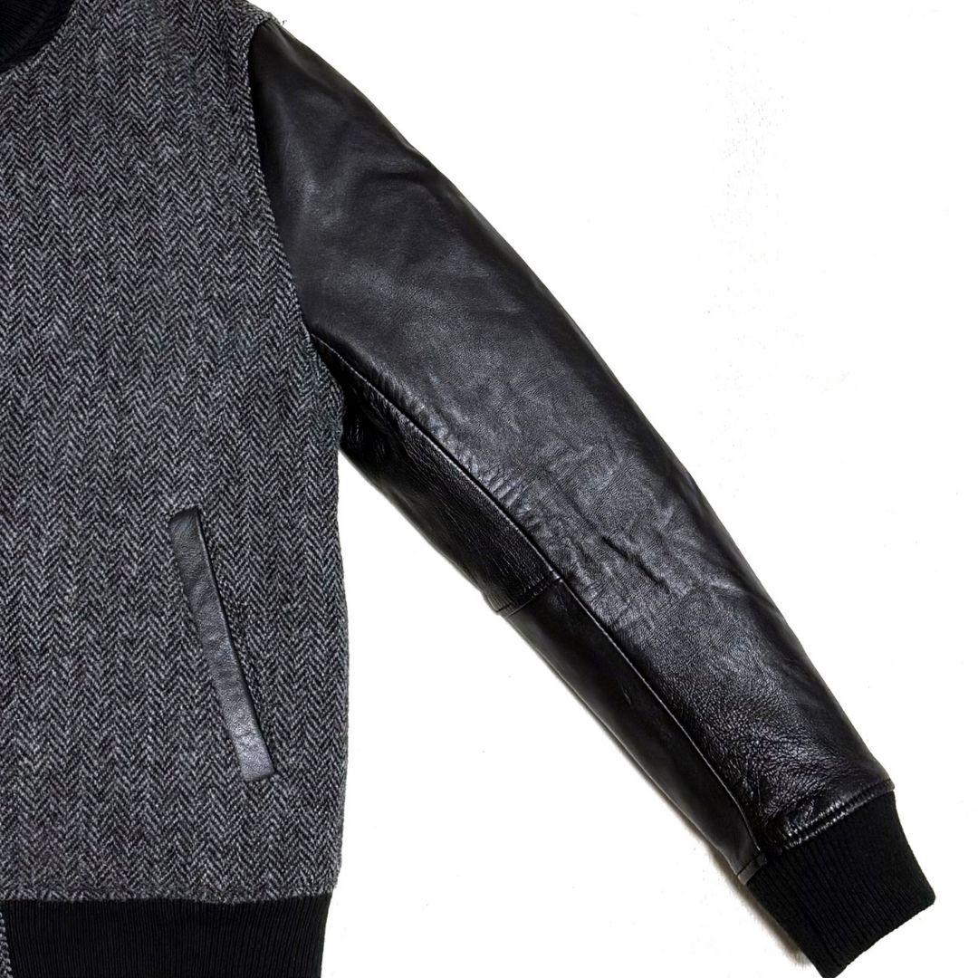 極美品✨️ BEAMS × Harris Tweed スタジャン レザー ウール