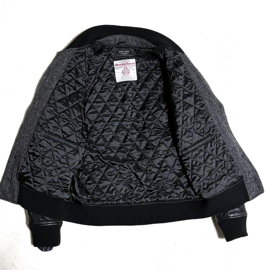 極美品✨️ BEAMS × Harris Tweed スタジャン レザー ウール