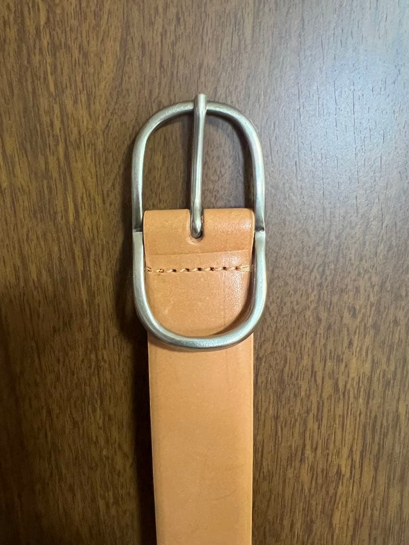 【美品】ETRE TOKYO ブラスバックルレザーベルト ベージュ