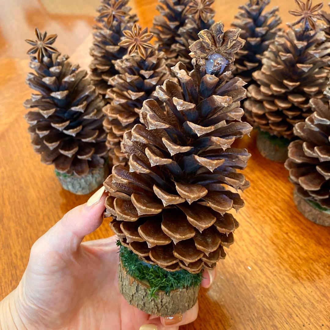 ⚠️専用品⚠️ 大王松 の 松ぼっくりツリー 土台付き ツリー クリスマス