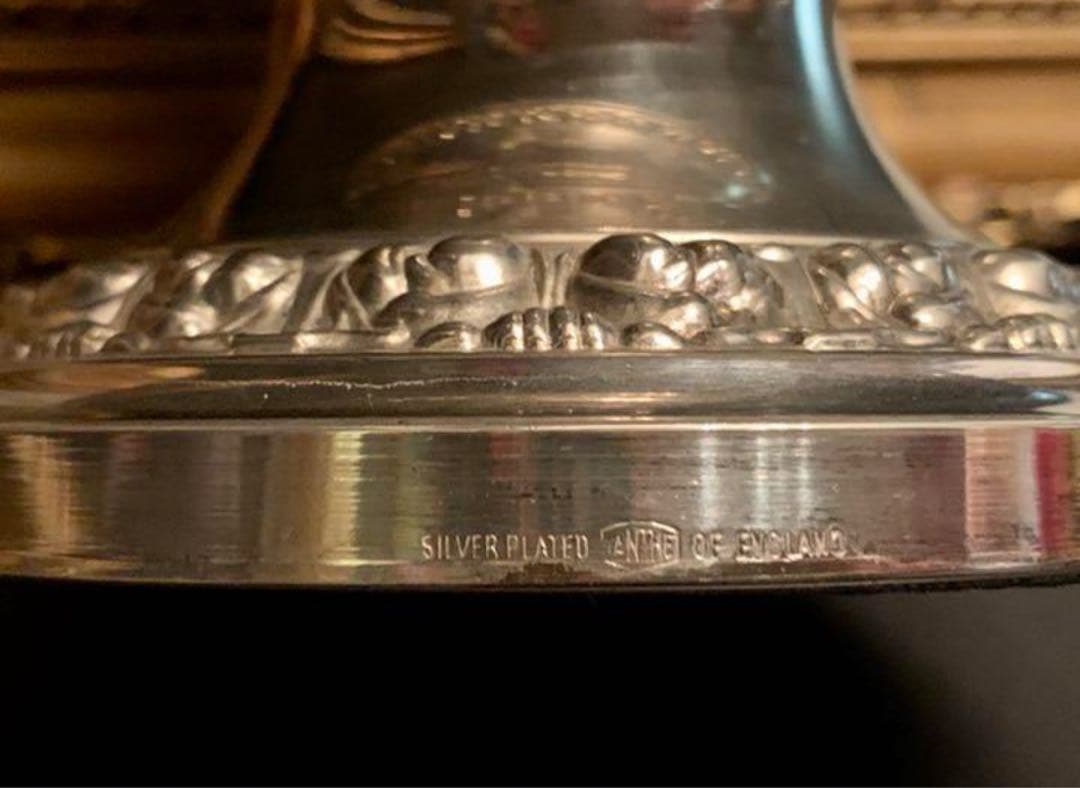 英国 アンティーク IANTHE フラワー/ローズボウル・ベース/花器 銀メッキ