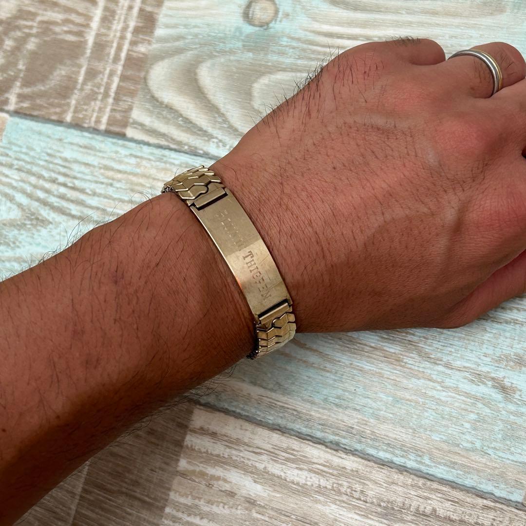 希少 USA製 IDブレスレット 10K 金張 GF 蛇腹 ミリタリー ARMY - メルカリ