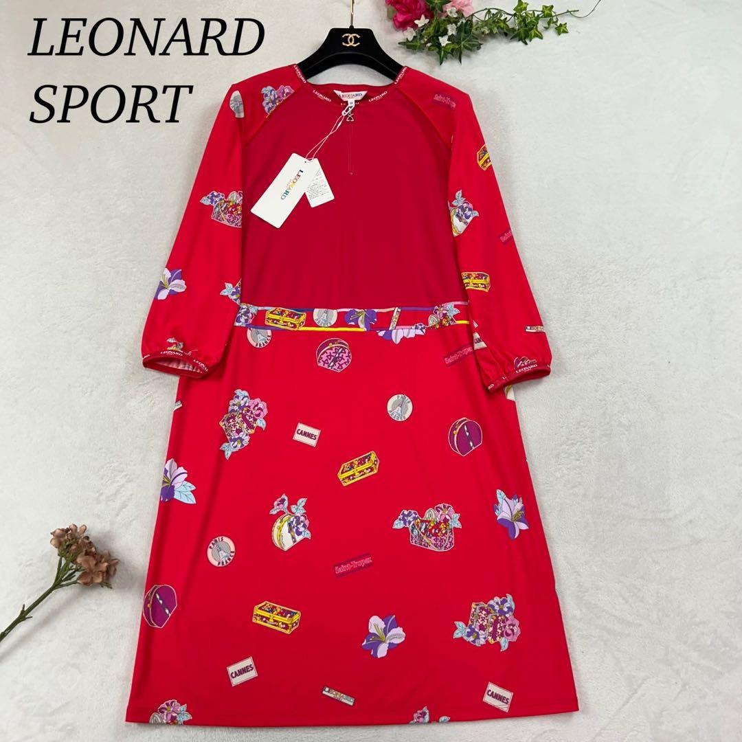 K551 新品未使用 XL レオナールスポーツ ひざ丈ワンピース レディース