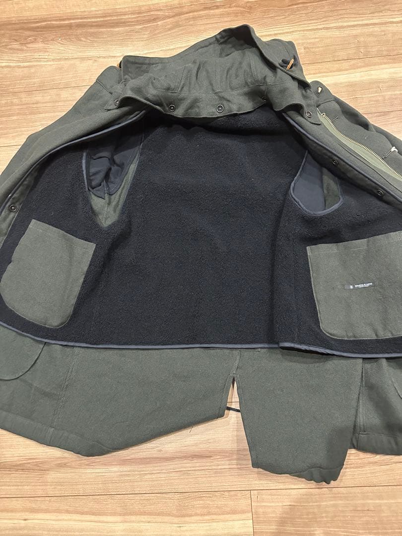 25AW MAATEE&SANS FISH TAIL リネンカシミア グリーン1