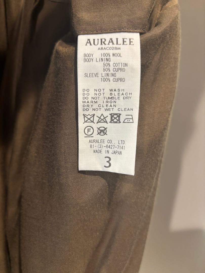 オーラリー　オリーブグリーン ステンカラーコート