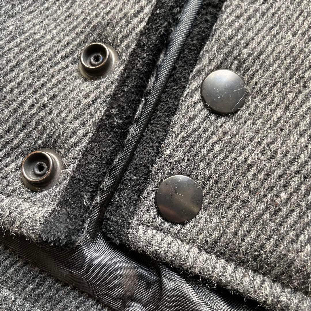 Nハリウッド 袖レザー 切り替え ウール混 ツイード ジャケット size 38