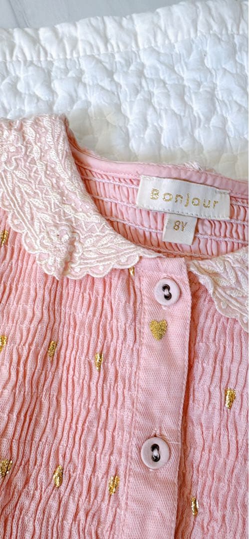 ワンピース bonjourdiary pink heart tulle tunic 8y
