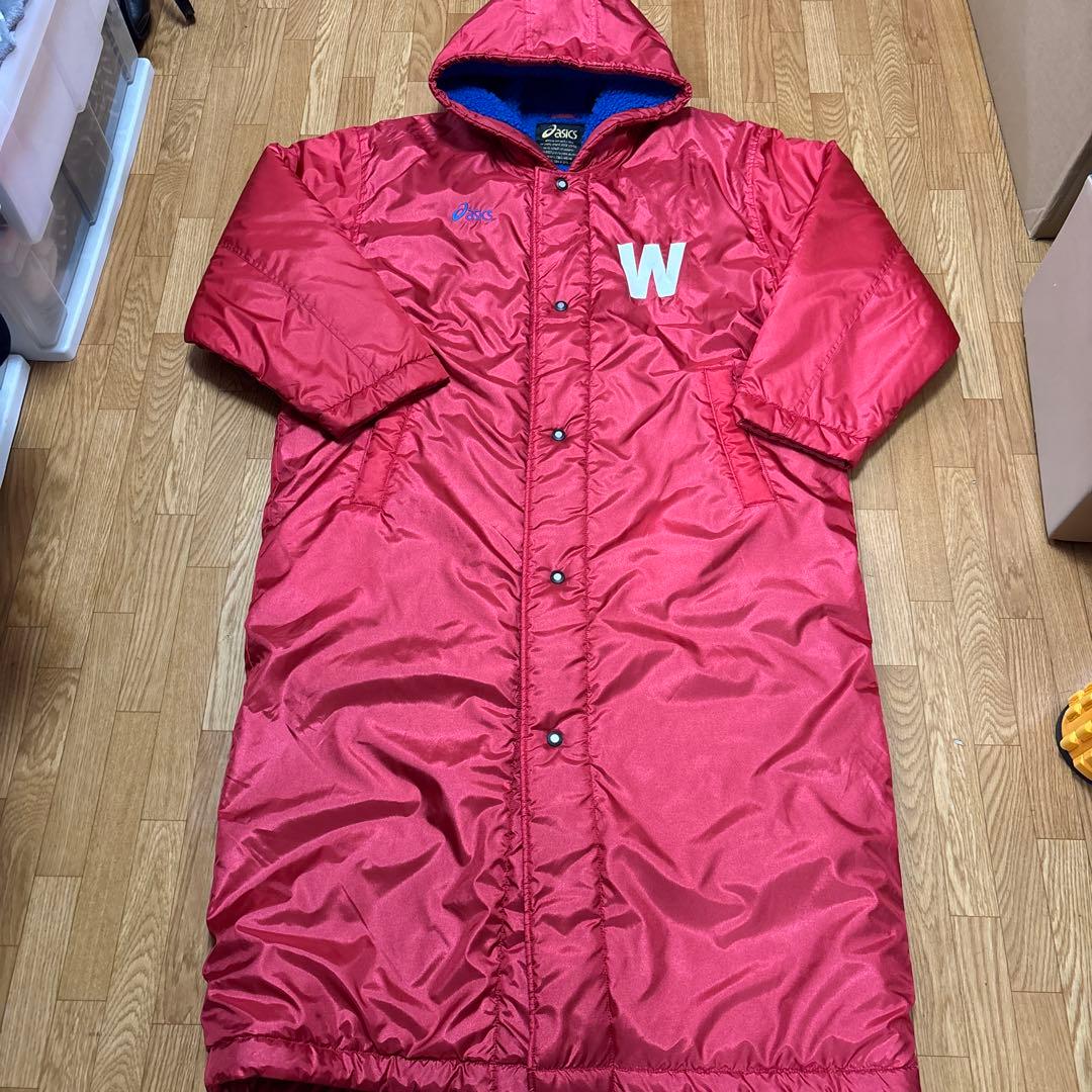 早稲田大学】 WASEDA UNV アシックス 裏ボア ベンチコート L - メルカリ