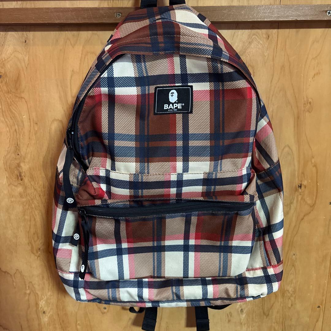 A BATHING APE チェック柄リュック BABY MILO A BATHING APE - A