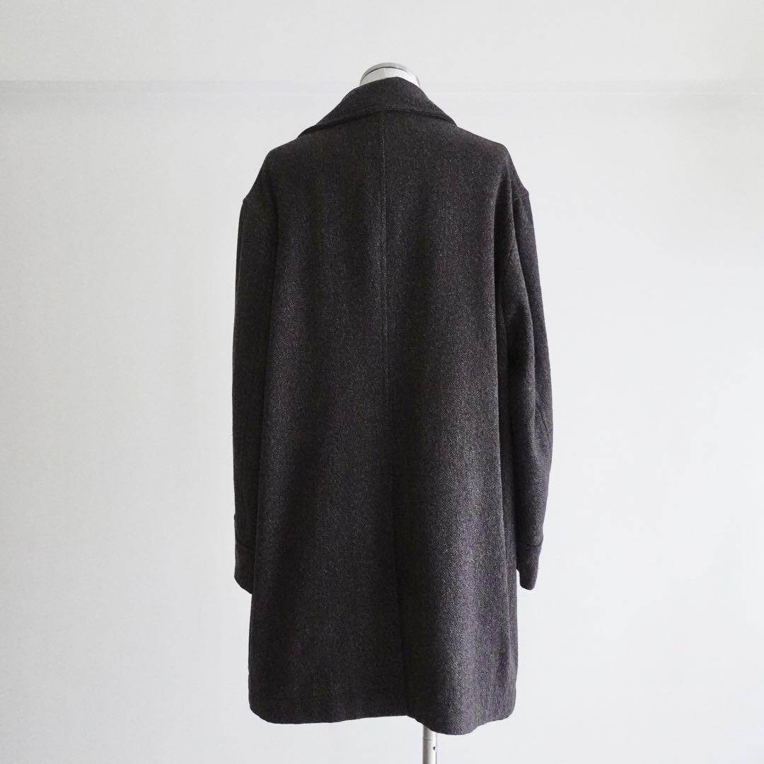 Gigli ウールヘリンボーン ダブルチェスターコート グレー ロメオジリ