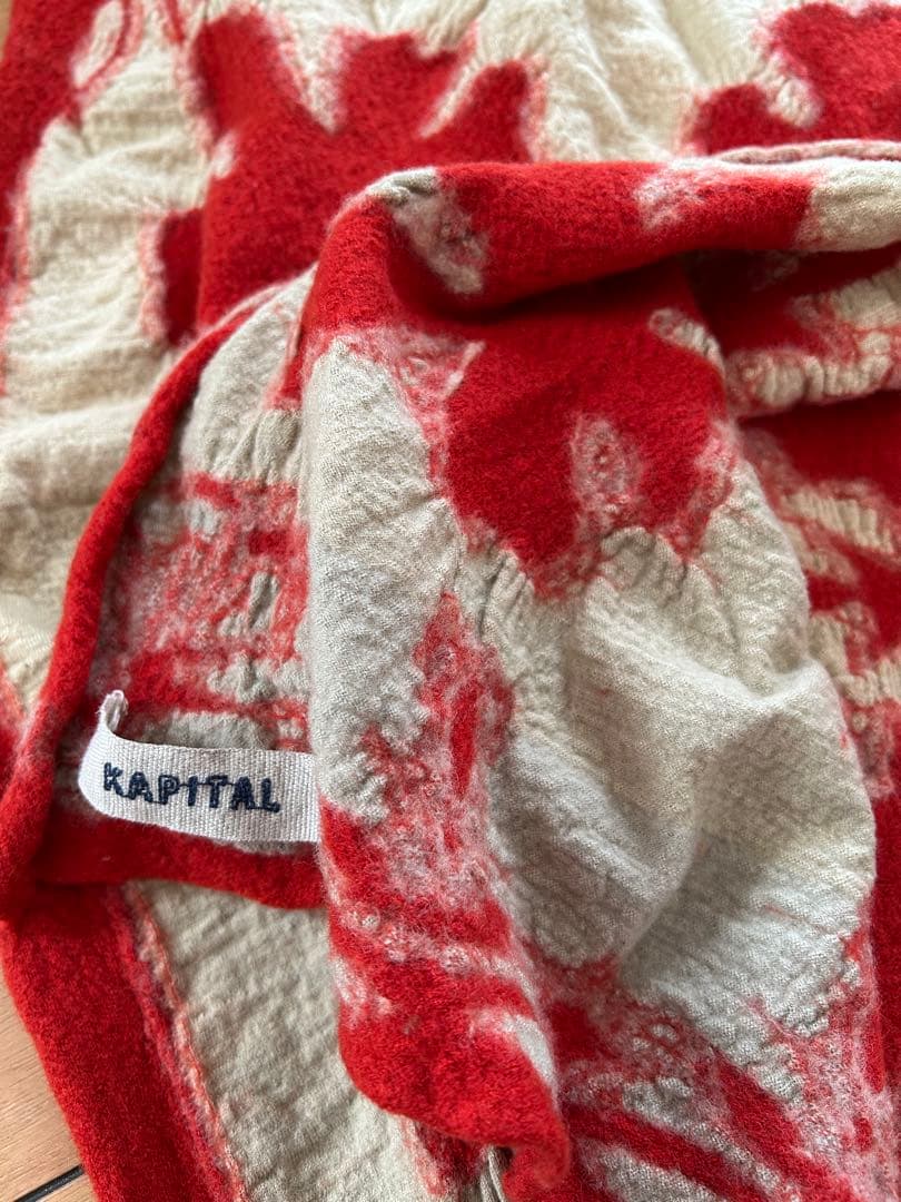 kapital 圧縮ウールマフラー　ストール　ダマスク　ハワイアンキルト