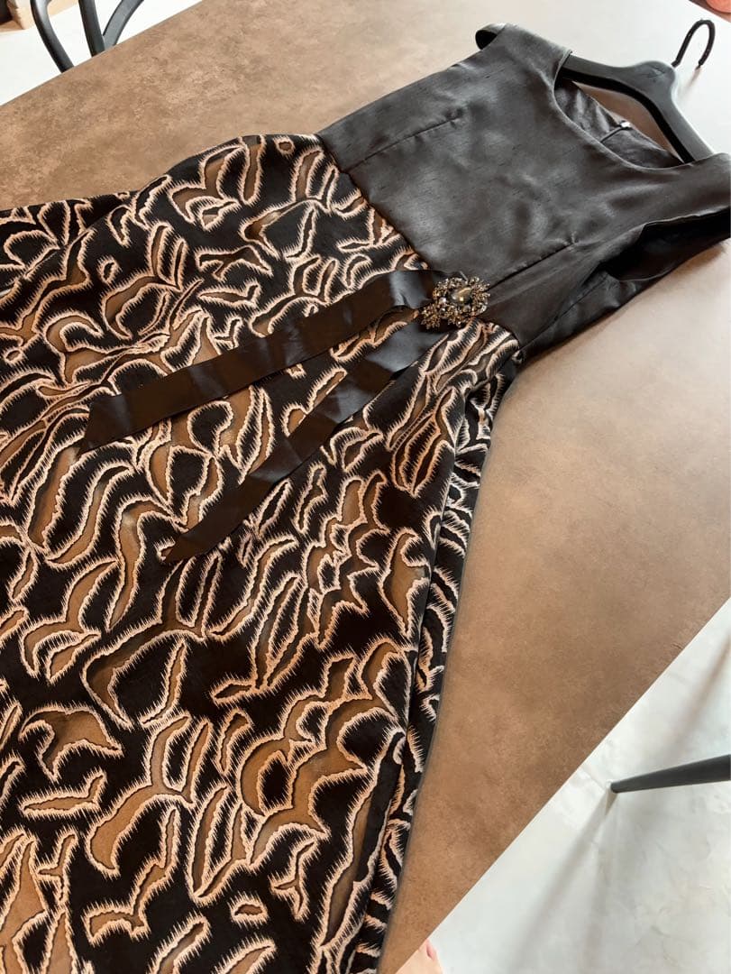 1回着のみ！全円オードリーデザインドレス♡フランス高級変わり生地で素敵なドレープ