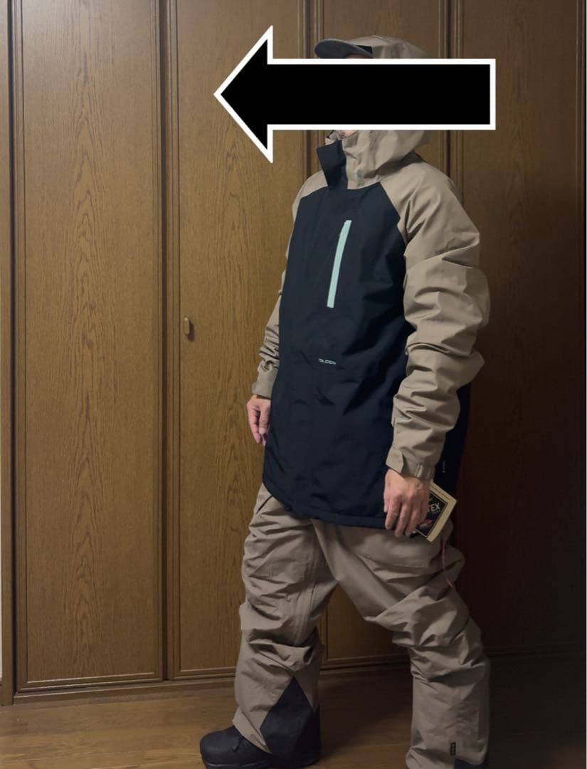 新品 GORE-TEX上下セット VOLCOM JACKET&BIB BROWN