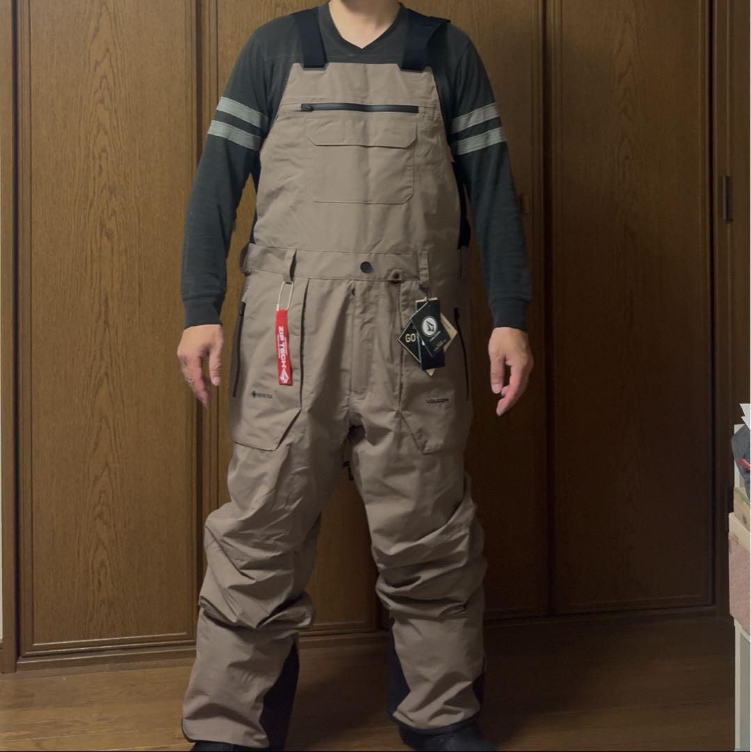 新品 GORE-TEX上下セット VOLCOM JACKET&BIB BROWN