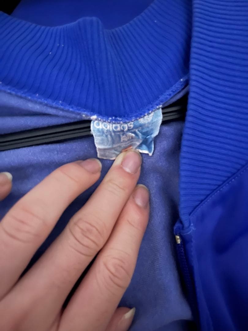 アディダス 青 ジャージ 70s〜80sジップアップ 小松菜奈