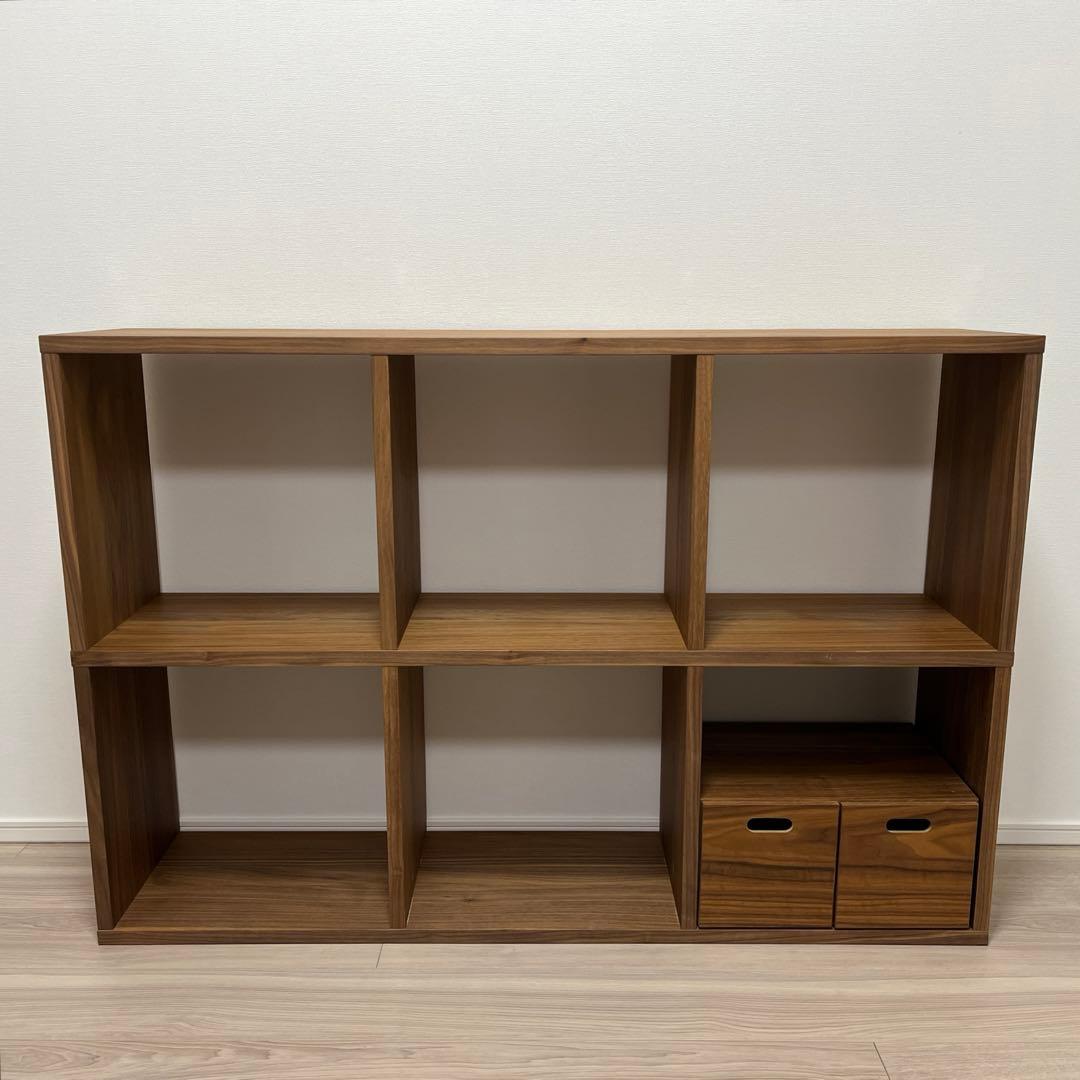 無印良品 スタッキングシェルフセット ウォールナット3段×2列 - メルカリ