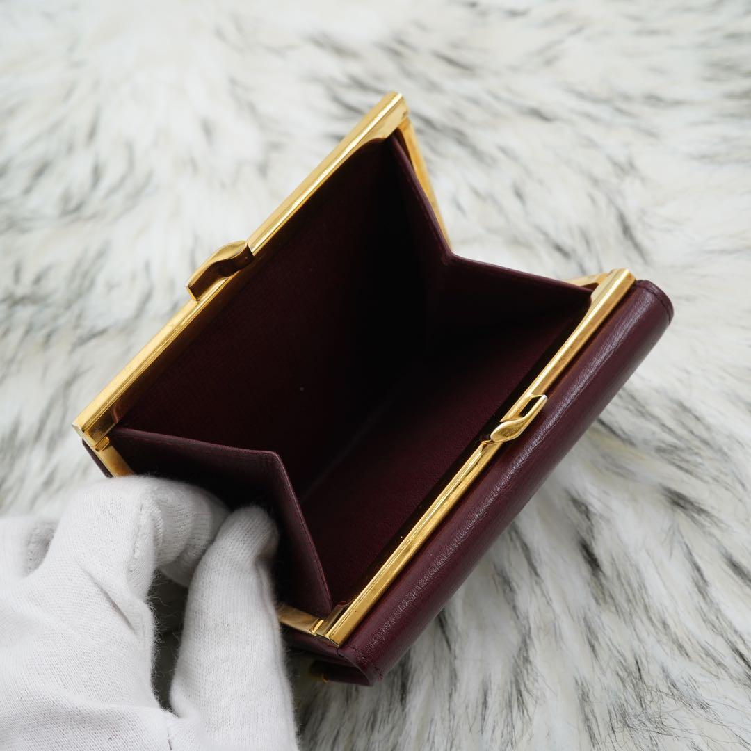 極美品　Cartier カルティエ　三つ折り財布　マストライン　ボルドー