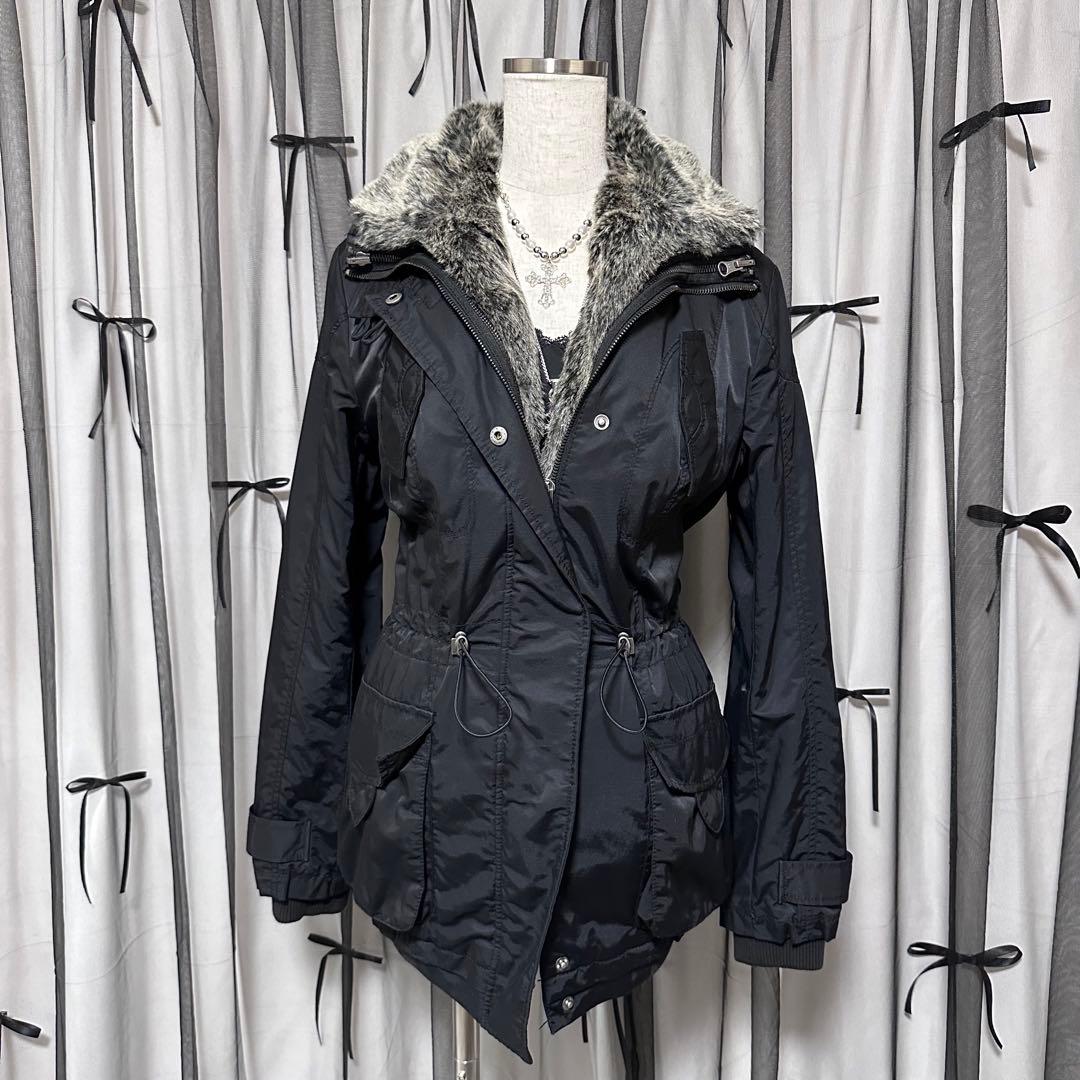平成ギャルy2k ファー付き ミニタリージャケット アウター フェアリー