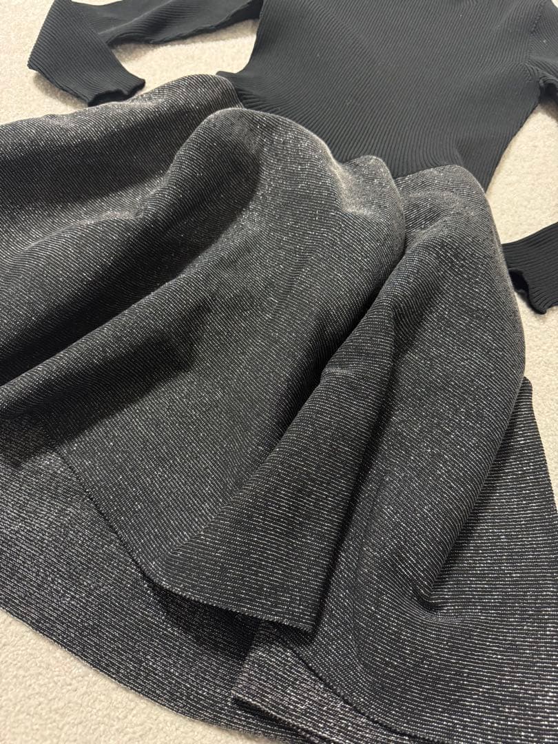 CFCL新品未使用黒ラメ長袖ミニワンピ スチュニック チュニック