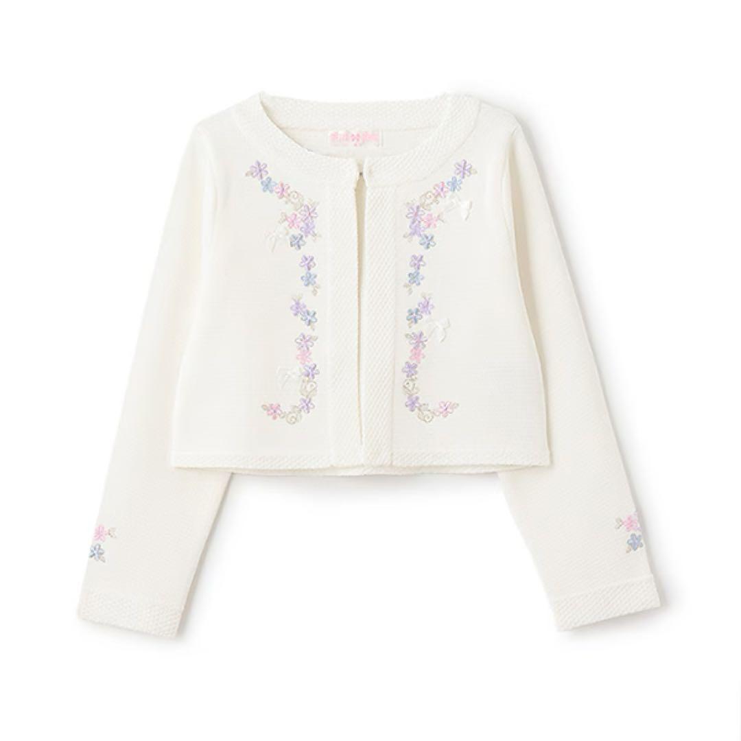 ピンクフローラル刺繍ドレス&カーディガンセット