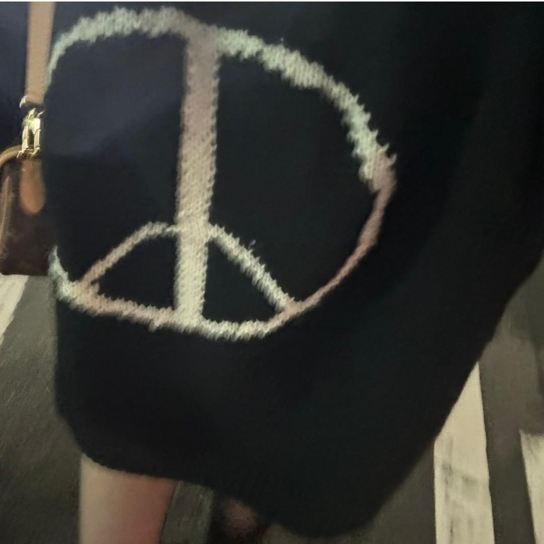 マックマホーンニッティングミルズ　ピースマークニット　ブラック