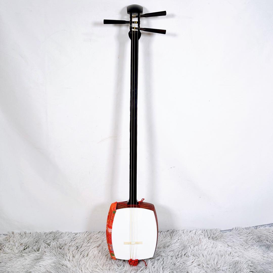 お稽古用三味線　細棹　皮破れなし　初心者オススメ　合皮　長唄　天神欠けなし