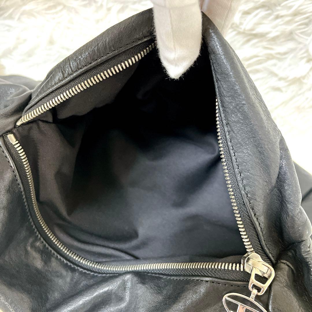 希少】DIESELディーゼル ウォッシュド ワックスレザー ボディバッグ 黒