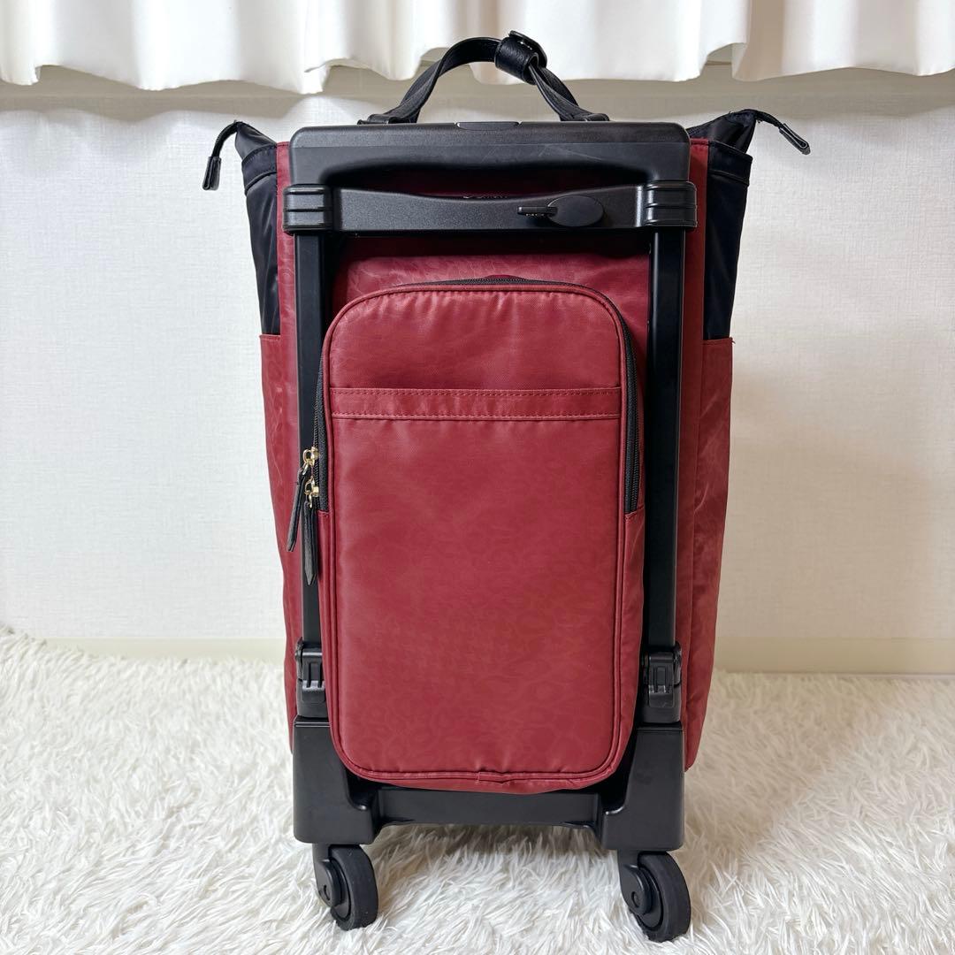 SWANY キャリーバッグ レオパード柄 4輪 ストッパー付き お買い物カート