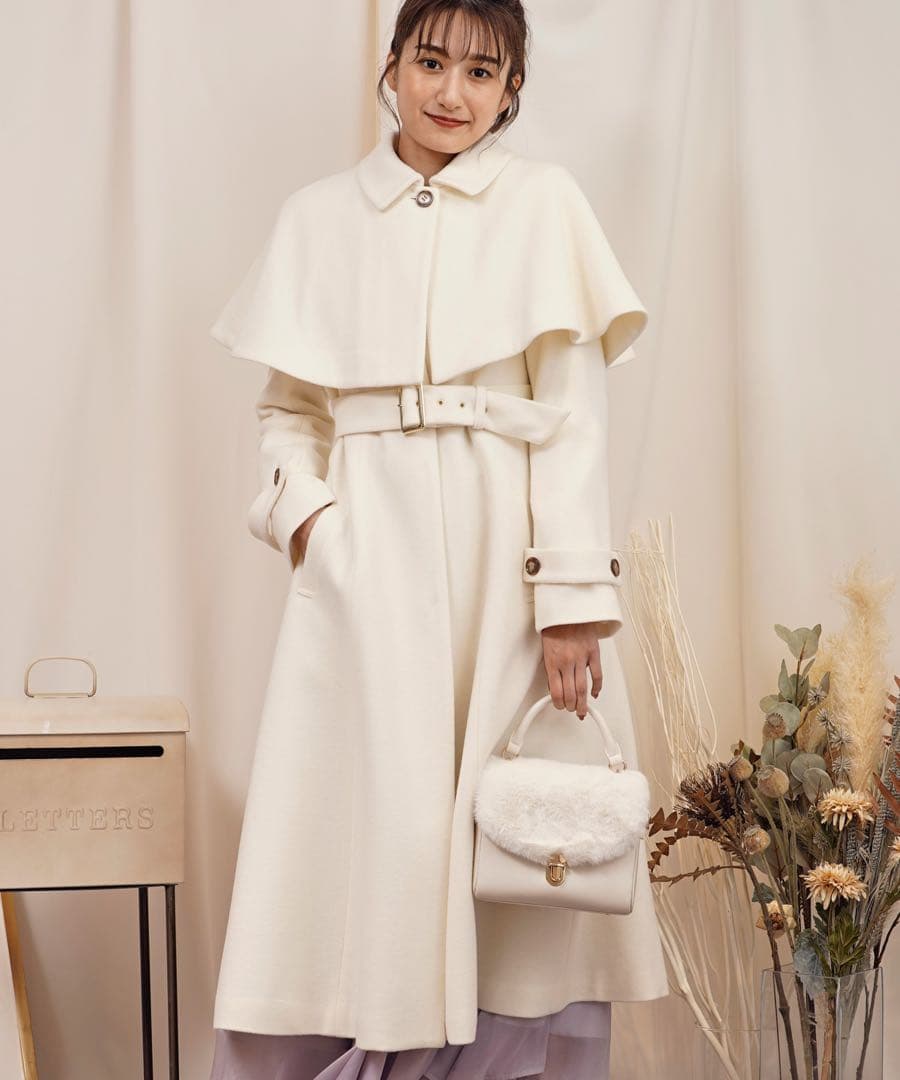 noela　2wayケープウールコート