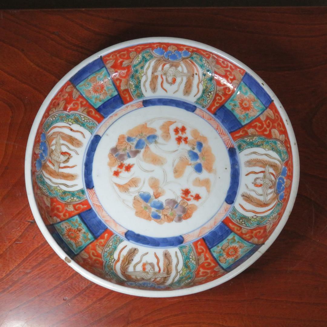 古伊万里 鳳凰 唐草 冨貴長春 ニュウ 窯傷あり 色絵付 草花文様 - メルカリ