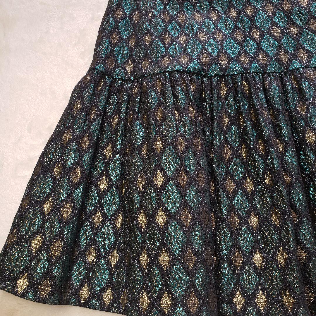 DOLCE&GABBANA　メタリック　マルチカラー　ジャガード　レーススカート