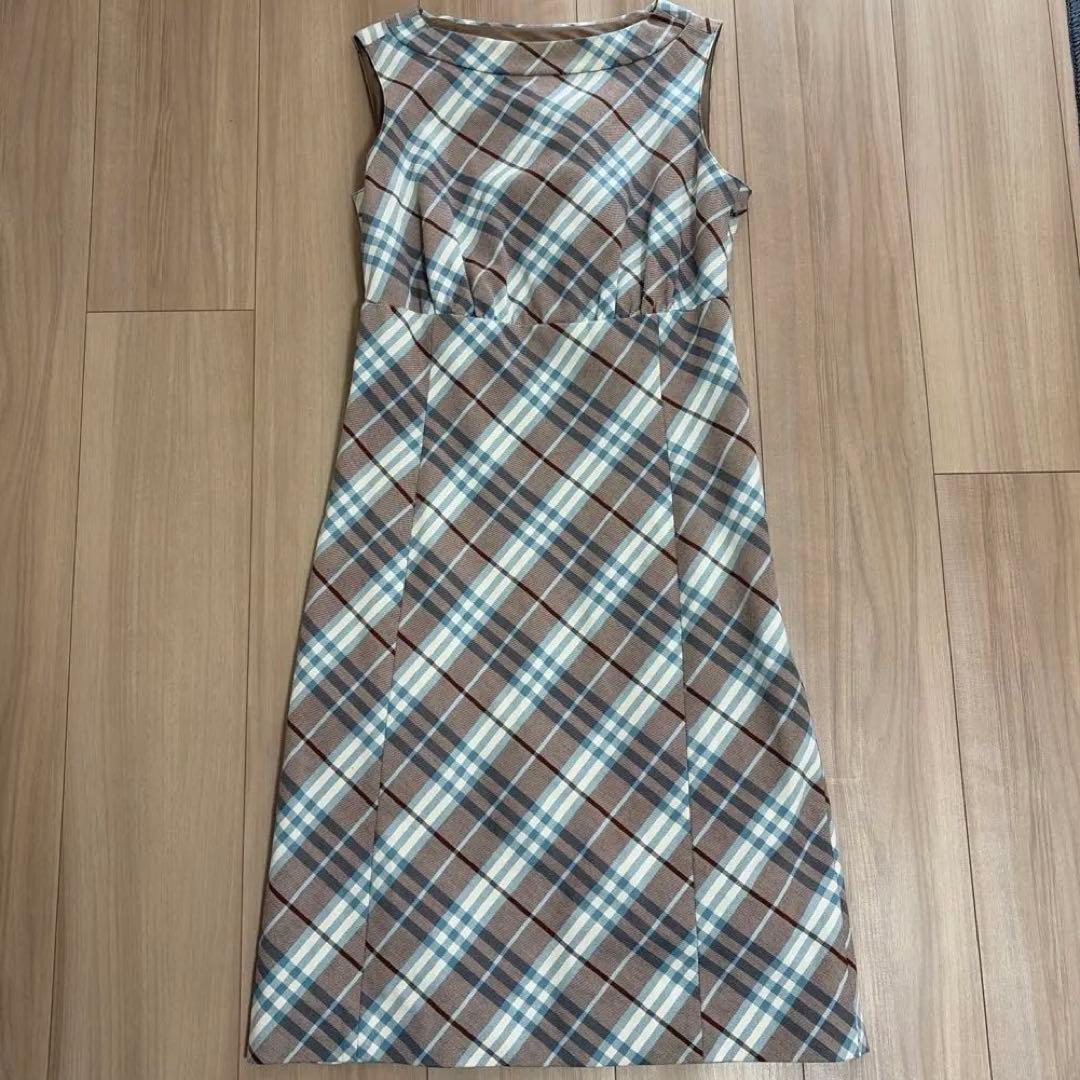 美品❗️】バーバリーブルーレーベル ワンピース ノバチェック ひざ丈