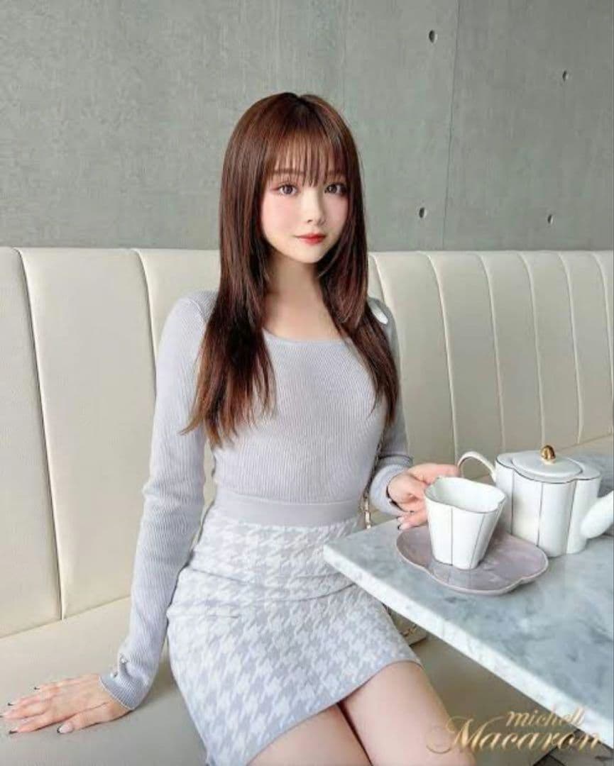 千鳥柄シャギーニットワンピース ミシェルマカロン - メルカリ